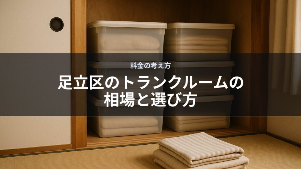 和室の押し入れに収納ケースが重ねて置かれている