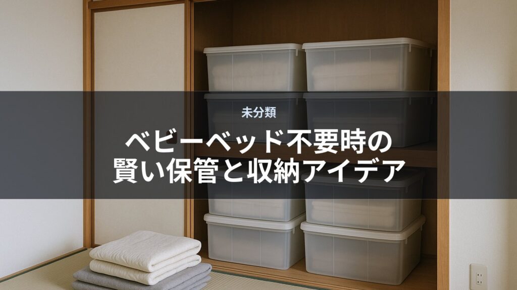 押入れの中に収納ケースが六つ積み重なっている